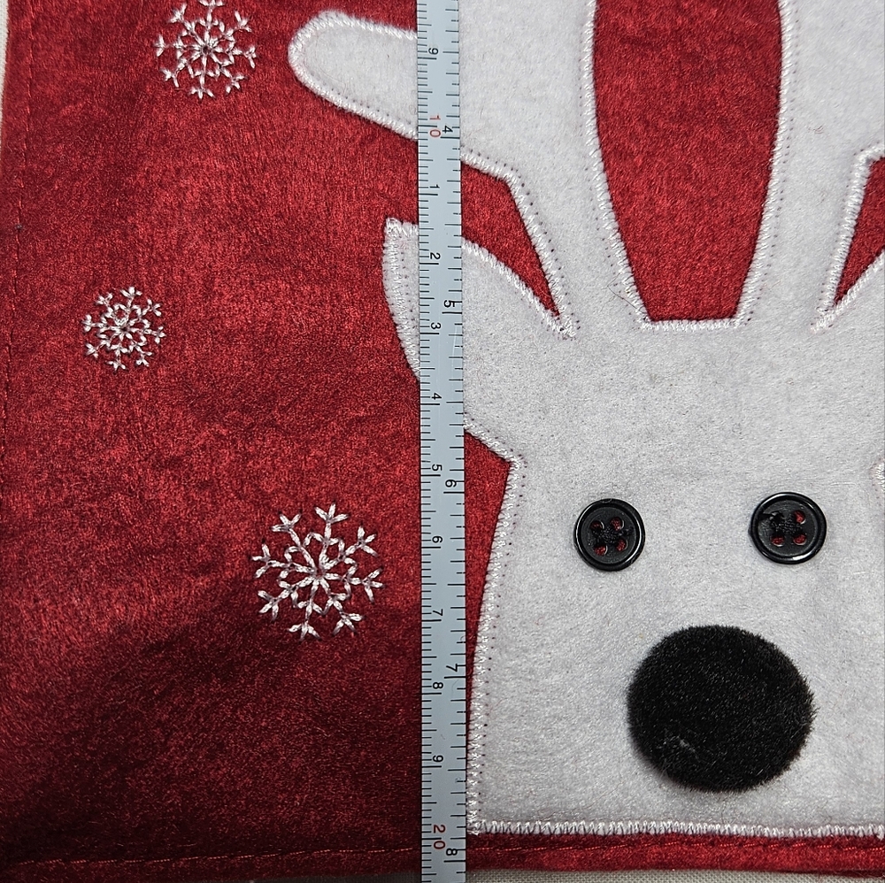 NIP Vibrant Red Felt Small Reindeer Tote Bag - Picture 3 of 9